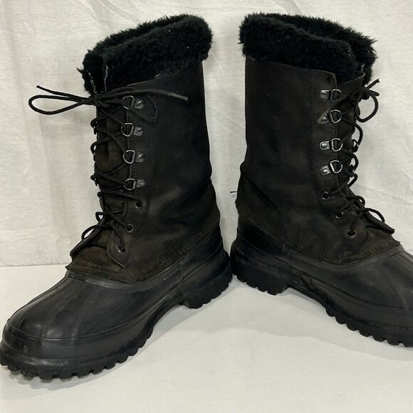Sorel Kaufman Crusader Winter Boots men Size 7 Blk leather waterproof Duck Boots - Picture 4 of 8